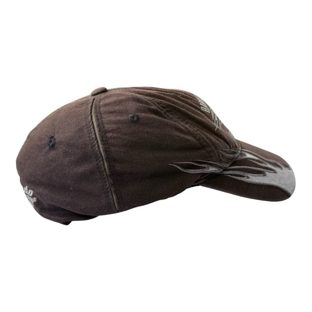 Harley Davidson Brown Flame Stretch Fit Hat Orlando Florida Embroidered